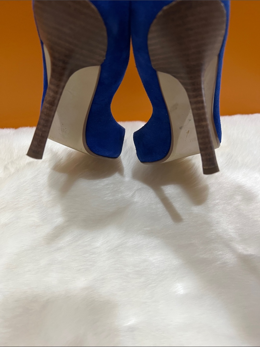 Guess by Marciano Genuine Suede GWCarrie Pointed Toe Cobalt Blue Pumps Heels 7.5 - Picture 7 of 12